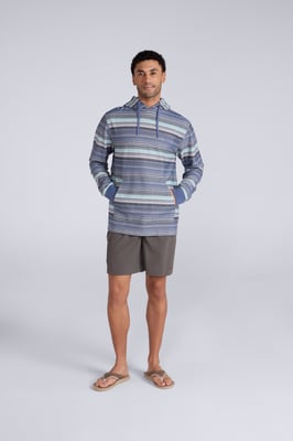 'Loyal' Men's Beach Hoodie with Kangaroo Pocket Warm Cosy Pullover Dark Blue