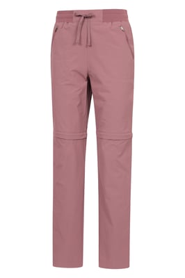 'Explorer' Women's Zip Off Trouser Short Lightweight Quick Dry Convertible Pants Pink