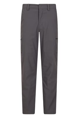 'Trek' Men's Stretch Short Trouser Lightweight Fleece Lined Quick Dry Pants Dark Grey
