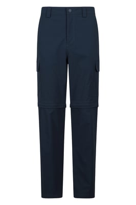 'Delta' Men's Cargo Zip-Off Trousers Quick Dry Convertible Hiking Pants Shorts Navy