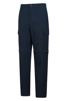 'Delta' Men's Cargo Zip-Off Trousers Quick Dry Convertible Hiking Pants Shorts Navy