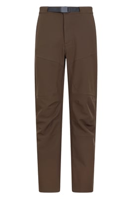 'Rockcliffe' Men's Softshell Hiking Trouser Windproof Water Resistant Pants Brown