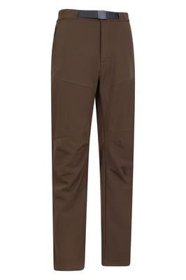 'Rockcliffe' Men's Softshell Hiking Trouser Windproof Water Resistant Pants Brown