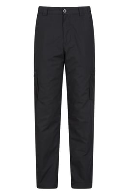 'Trek II' Men's Trouser Warm Fleece Lined Elastic Waist Quick Dry Outdoor Pants Black