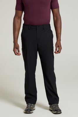 'Trek' Men's Stretch Trouser Lightweight Fleece Lined Quick Dry Outdoor Pants Black