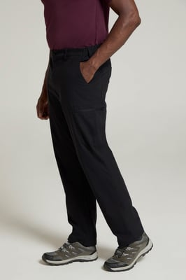 'Trek' Men's Stretch Trouser Lightweight Fleece Lined Quick Dry Outdoor Pants Black