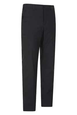 'Trek' Men's Stretch Short Trouser Lightweight Fleece Lined Quick Dry Pants Black