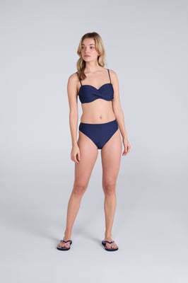 'Docks' Women's Bikini Bottoms Chlorine Resistant Stretchy Beach Swimwear Briefs Dark Blue