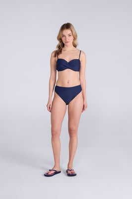 'Docks' Women's Bandeau Bikini Top Chlorine Resistant Removable Straps Swimwear Dark Blue