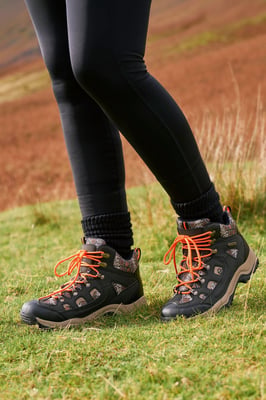 'Adventurer' Women's Printed Waterproof Boots EVA Footbed Outdoors Hiking Trekking Shoes Dark Brown