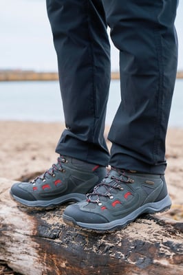 'Adventurer' Men's IsoDry Boots Cushioned Footbed Breathable Waterproof Hiking Shoes Grey