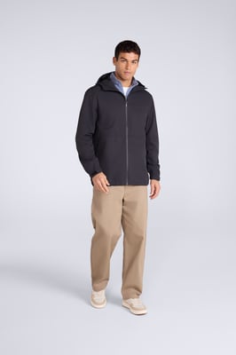 'Pace' Men's Waterproof Jacket with Adjustable Hood & Cuffs Packable Coat Black
