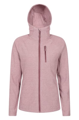 'Grid' Women's Hooded Midlayer Jacket Breathable Active Outdoor Full Zip Top Purple