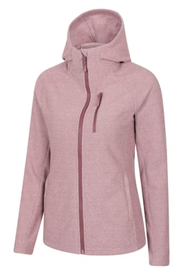 'Grid' Women's Hooded Midlayer Jacket Breathable Active Outdoor Full Zip Top Purple