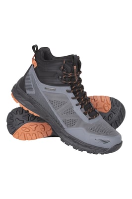 'Crusade' Men's Waterproof Walking Boots Lightweight IsoDry Breathable Footwear Black