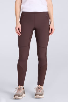 'Etna' Women's Hiking Leggings Water Resistant Stretchy Bottoms Brown