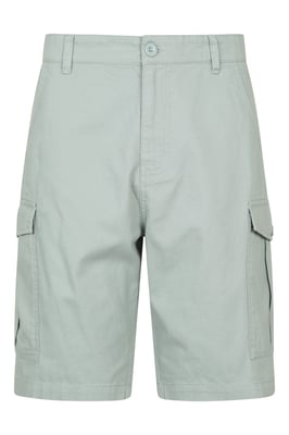 'Lakeside' Mens Twill Cotton Cargo Shorts With Multiple Pockets Olive