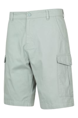 'Lakeside' Mens Twill Cotton Cargo Shorts With Multiple Pockets Olive
