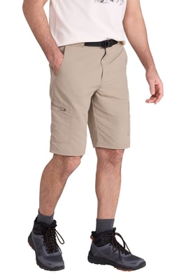 'Saunter' Men's Belted Cargo Shorts Quick Drying UV50 Multi Pocket Short Pants Beige