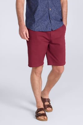 'Woods' Mens Chino Shorts Breathable Comfortable Regular Fit Burgundy