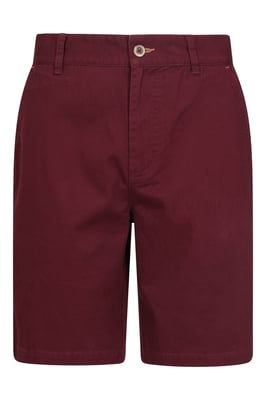 'Woods' Mens Chino Shorts Breathable Comfortable Regular Fit Burgundy