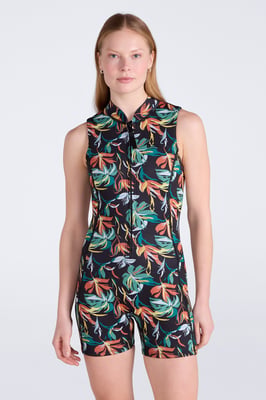 Women's Shorty Wetsuit with Pull Zip Fastening Neoprene Swimwear Multicolour