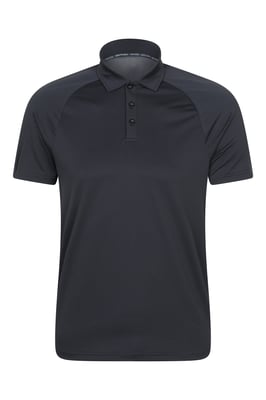 'Hit' Men's IsoCool Polo Shirt Lightweight Breathable Quick Dry Active Outdoor Top Black