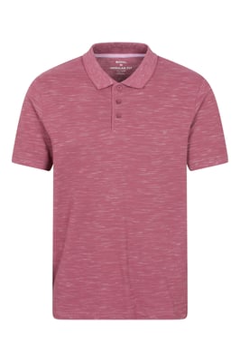 'Dawnay Pique' Men's Slub Textured Polo Shirt Comfy Casual T-Shirt Burgundy