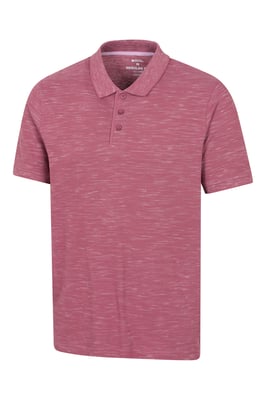 'Dawnay Pique' Men's Slub Textured Polo Shirt Comfy Casual T-Shirt Burgundy