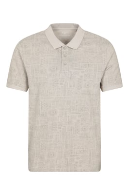 'Dawnay Pique' Men's Slub Textured Polo Shirt Comfy Casual T-Shirt Off-White