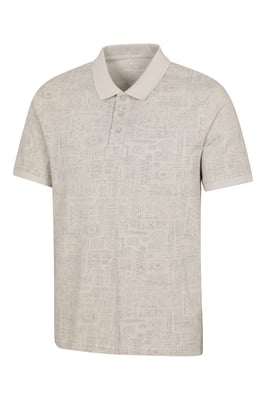 'Dawnay Pique' Men's Slub Textured Polo Shirt Comfy Casual T-Shirt Off-White