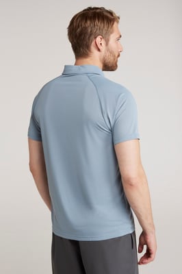 'Hit' Men's IsoCool Polo Shirt Lightweight Breathable Quick Dry Active Outdoor Top Light Blue