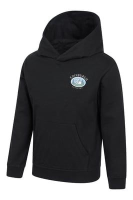 'Edinburgh' Kids Regional Hoodie Casual Jumper Comfortable Pullover Hooded Top Black