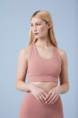 'Dynamo' Women's Mid Support Bra Lightweight Breathable Stretchy Quick Wick Pink