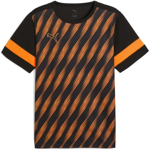 Men's Puma Attacanto Graphic Jersey Short Sleeve Performance T-Shirt in Black/Heat Fi