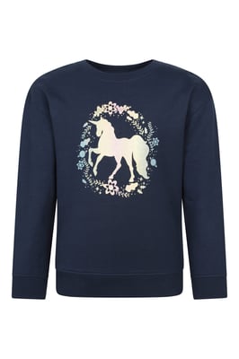 Kids Crew Neck Sweatshirt Casual Comfortable Lightweight Children's Pullover Top Dark Blue