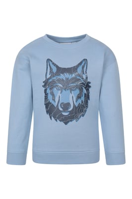 Kids Crew Neck Sweatshirt Casual Comfortable Lightweight Children's Pullover Top Blue