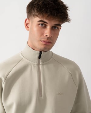 Regular Fit Long Sleeve Logo Detail Sweatshirt in Light Grey