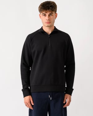 Regular Fit Long Sleeve Logo Detail Sweatshirt in Black