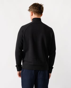 Regular Fit Long Sleeve Logo Detail Sweatshirt in Black