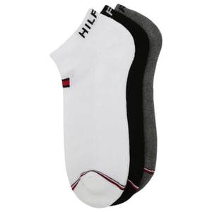 Tommy Hilfiger Mens Ankle Socks 3 Pack Flag Embroidery Stretchy Trainer Socks
