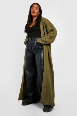 Plus Knitted Oversized Maxi Cardigan