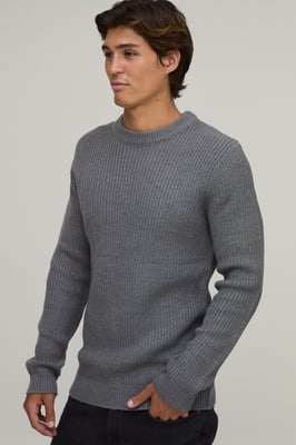 Muscle Fit Ribbed Knitted Jumper