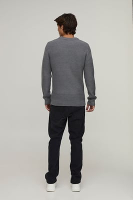 Muscle Fit Ribbed Knitted Jumper