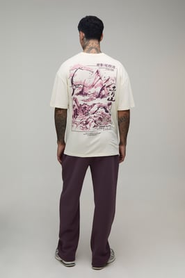 Tall Oversized Kyoto Mountain Graphic T-shirt