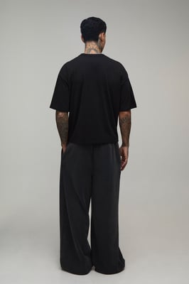 Tall Black Oversized Boxy Graffiti Print T-Shirt