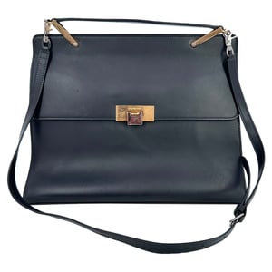Balenciaga Medium Le Dix Cartable Top Handle Bag in Black Leather
