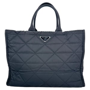 Prada Re-Nylon Quilted Tote Bag in Black Polyamide