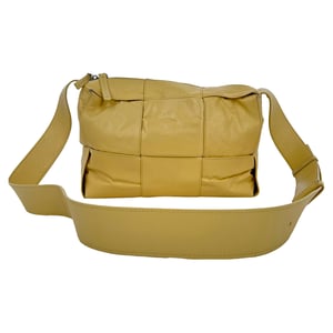 Bottega Veneta Medium Arco Camera Bag in Yellow Calf Leather