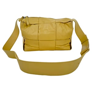 Bottega Veneta Medium Arco Camera Bag in Yellow Calf Leather